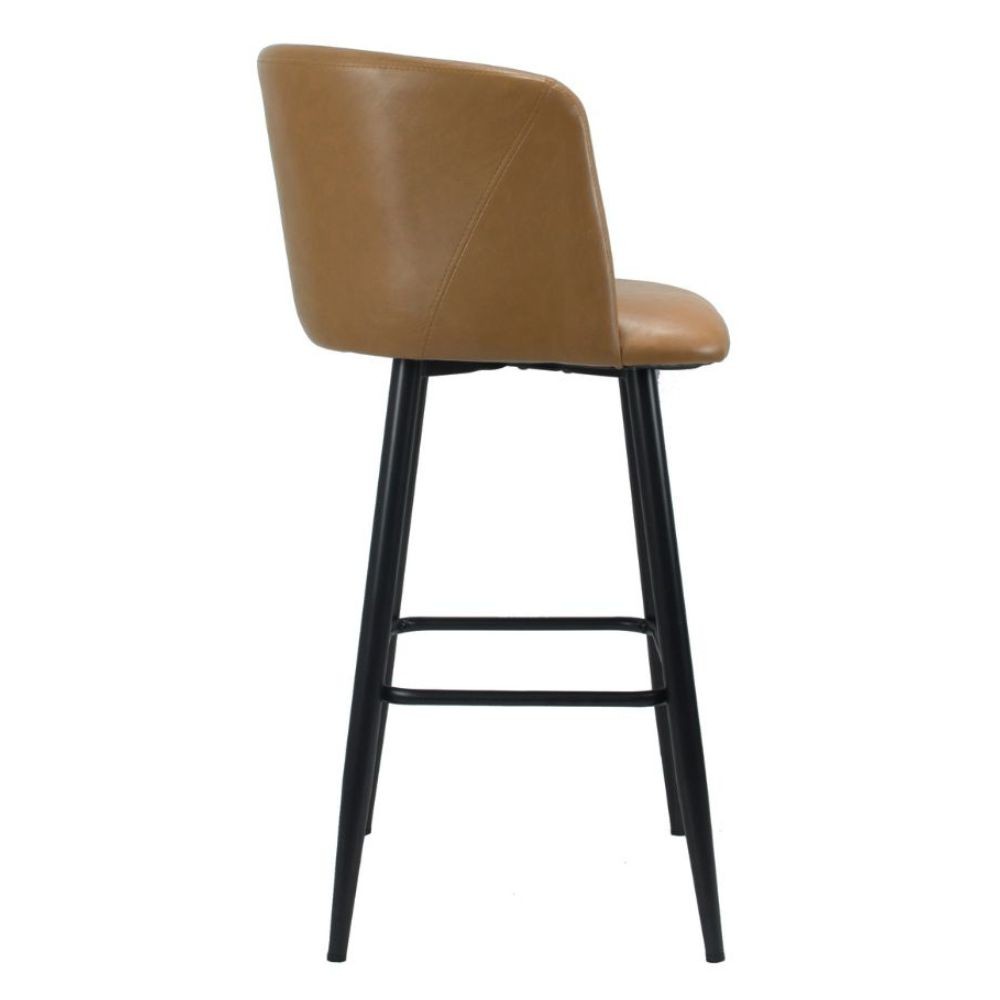 Sgabello Limin in ecopelle tortora con gambe nere opache