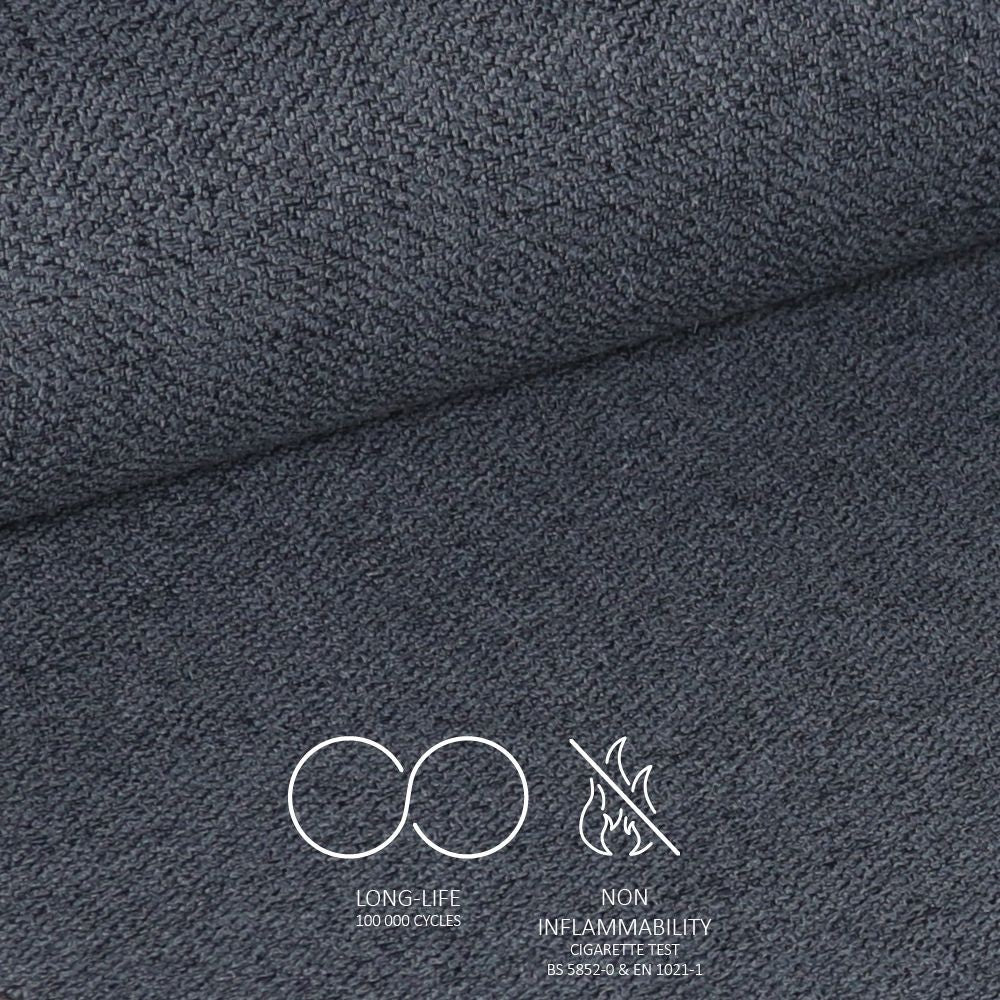 Sgabello Mey in tessuto Nordic 18 grigio scuro con gambe in metallo nere