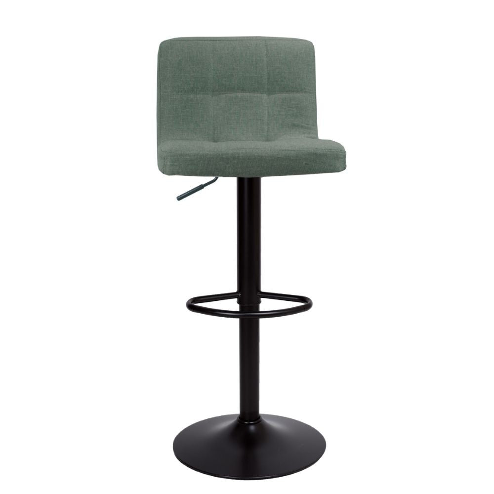 Sgabello regolabile Mosva colore verde con gambe nere opache