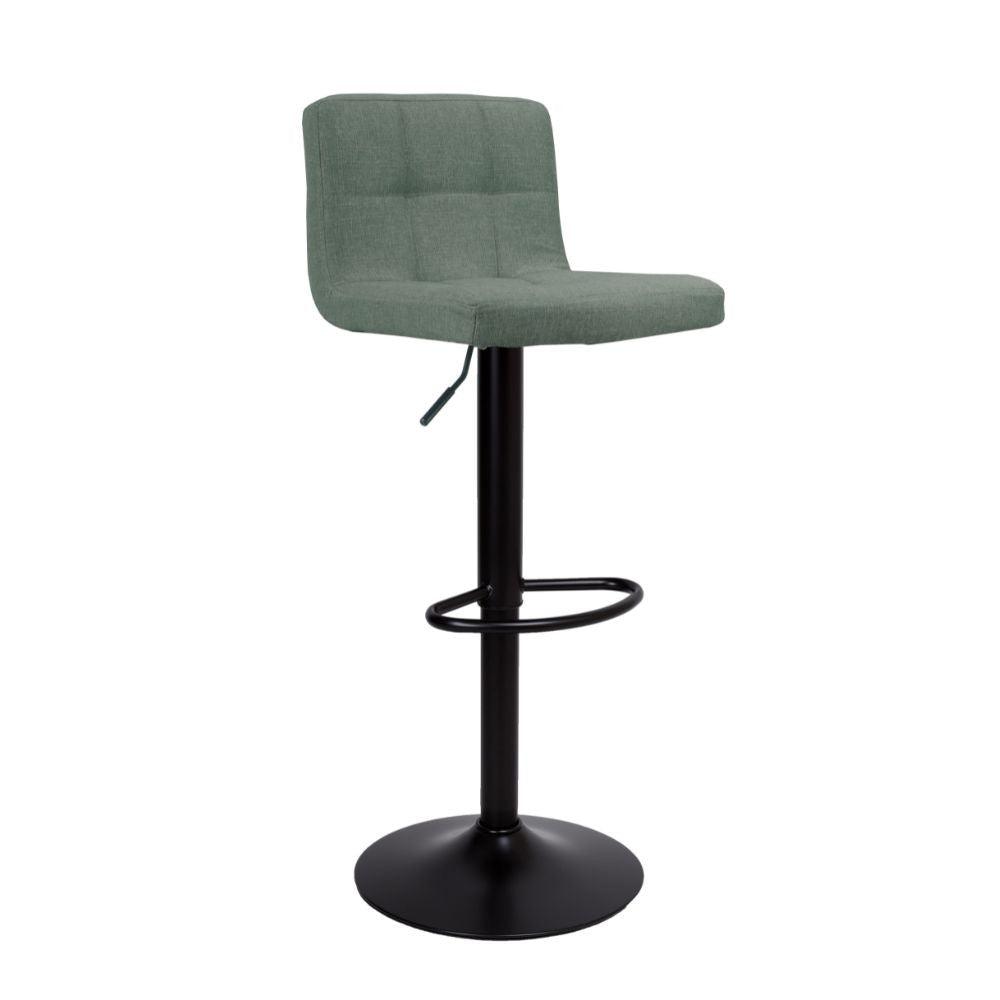 Sgabello regolabile Mosva colore verde con gambe nere opache
