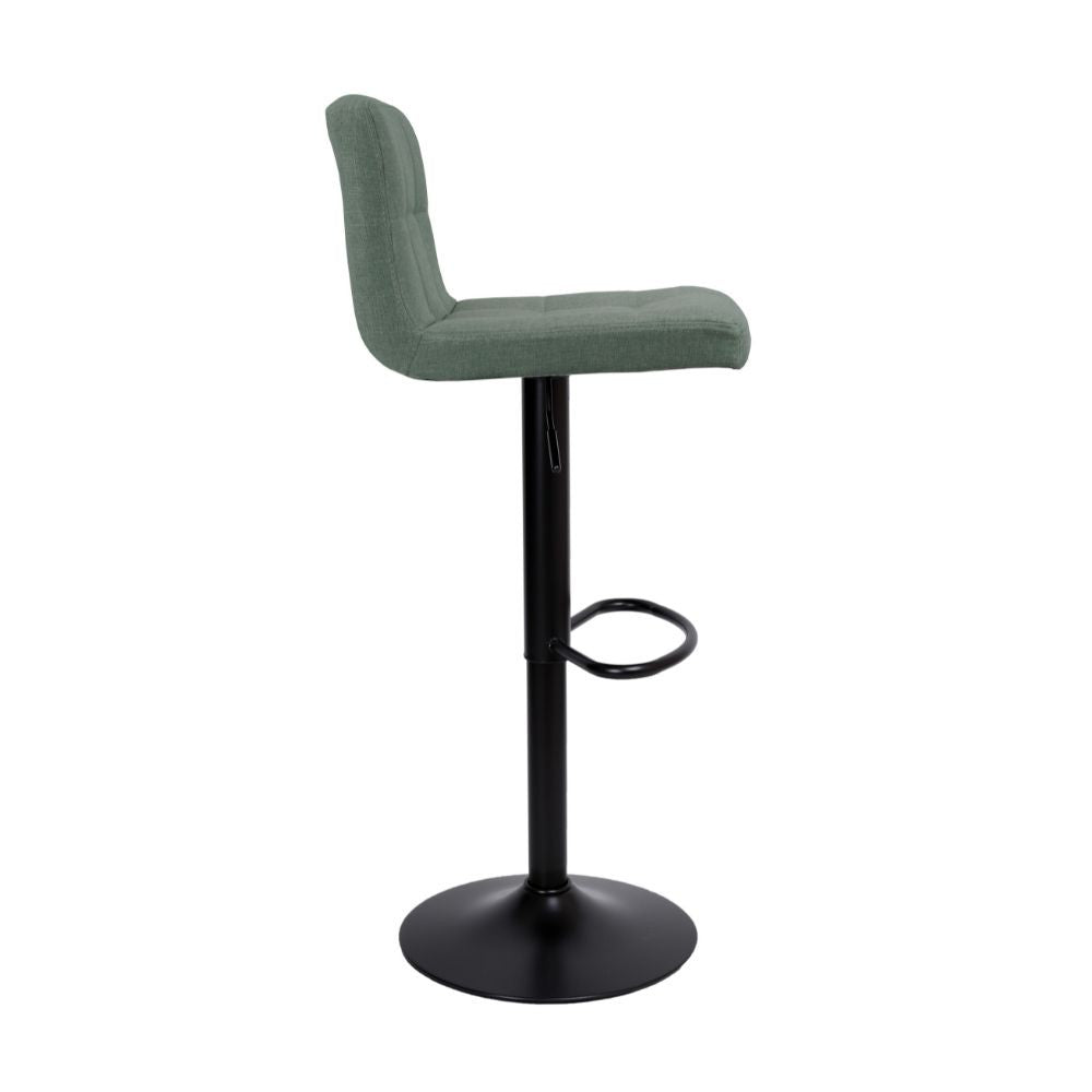Sgabello regolabile Mosva colore verde con gambe nere opache