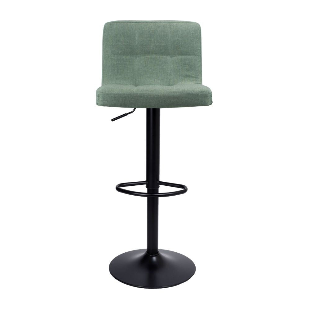 Sgabello regolabile Mosva colore verde con gambe nere opache