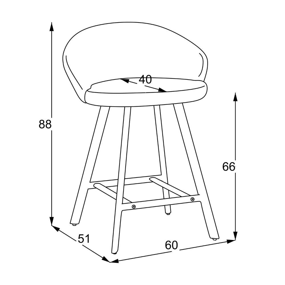 Sgabello Saki in nabuk Uras 02 tortora con gambe nere
