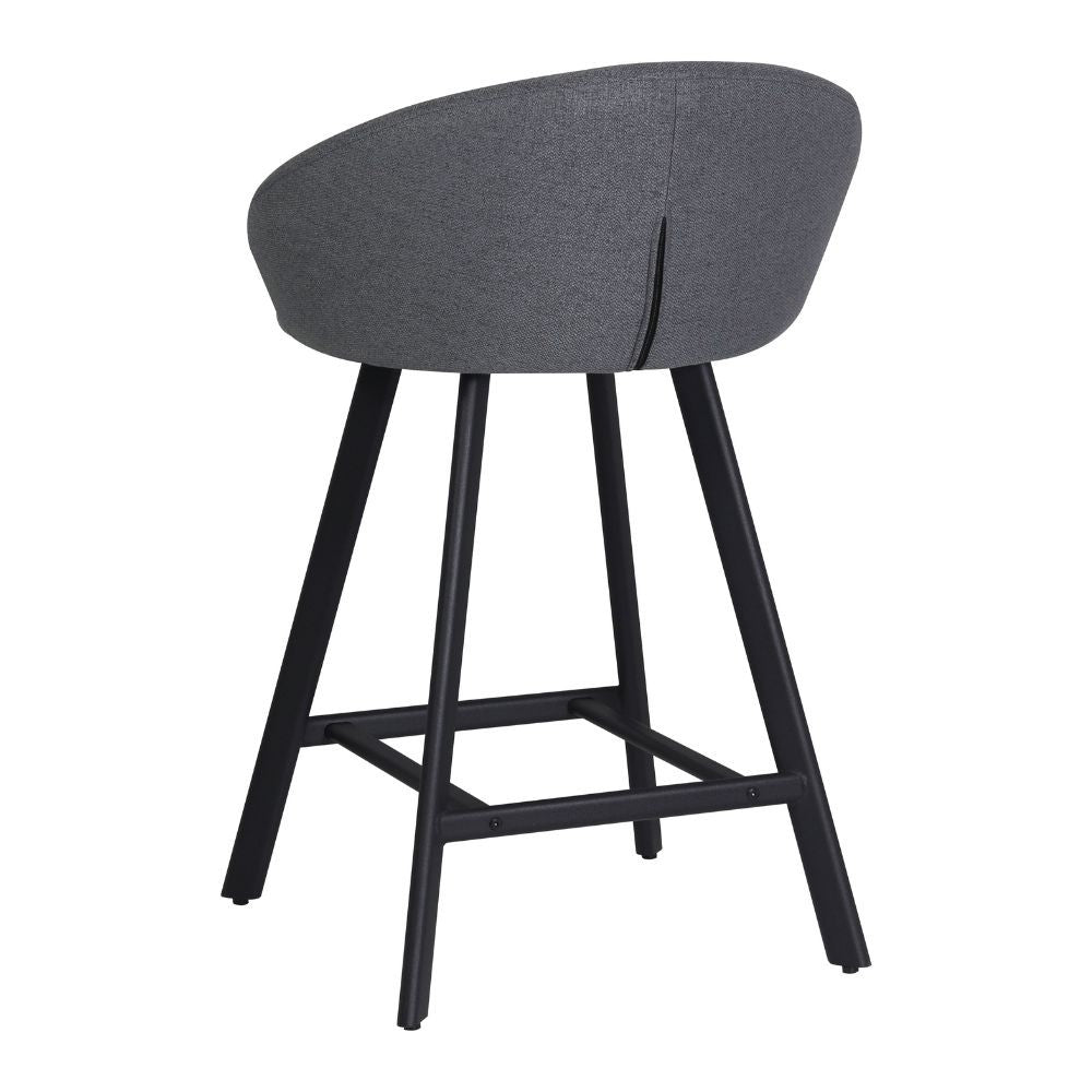 Sgabello Saki in tessuto Nordic 15 grigio con gambe nere