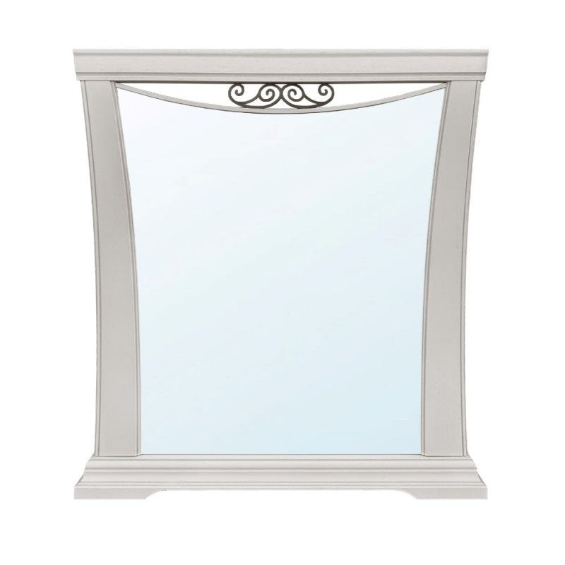 Specchiera Athena in legno con cornice curva colore avorio