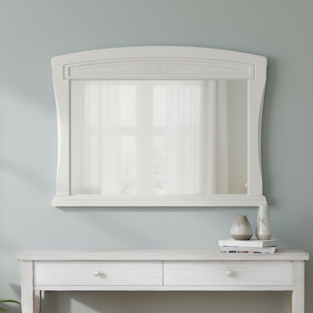 Specchiera Aurora in legno con cornice colore avorio