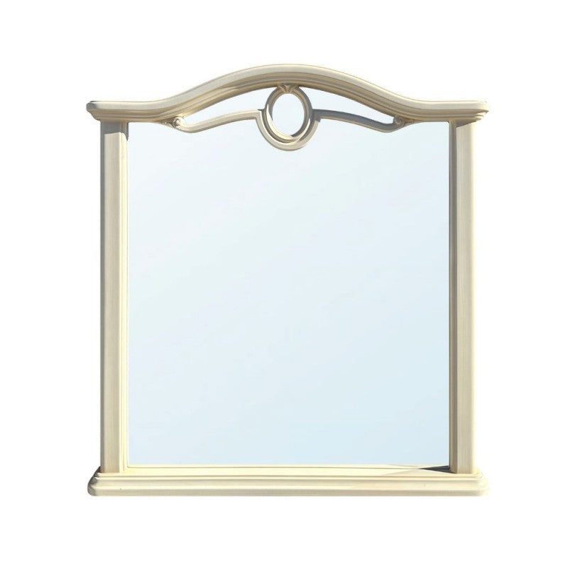 Specchiera Cerchio con cornice in legno con motivo ovale L 85 x H 95.5 cm colore beige