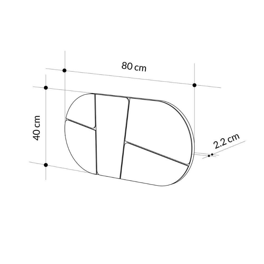 Specchio da parete Otis con design astratto base nera