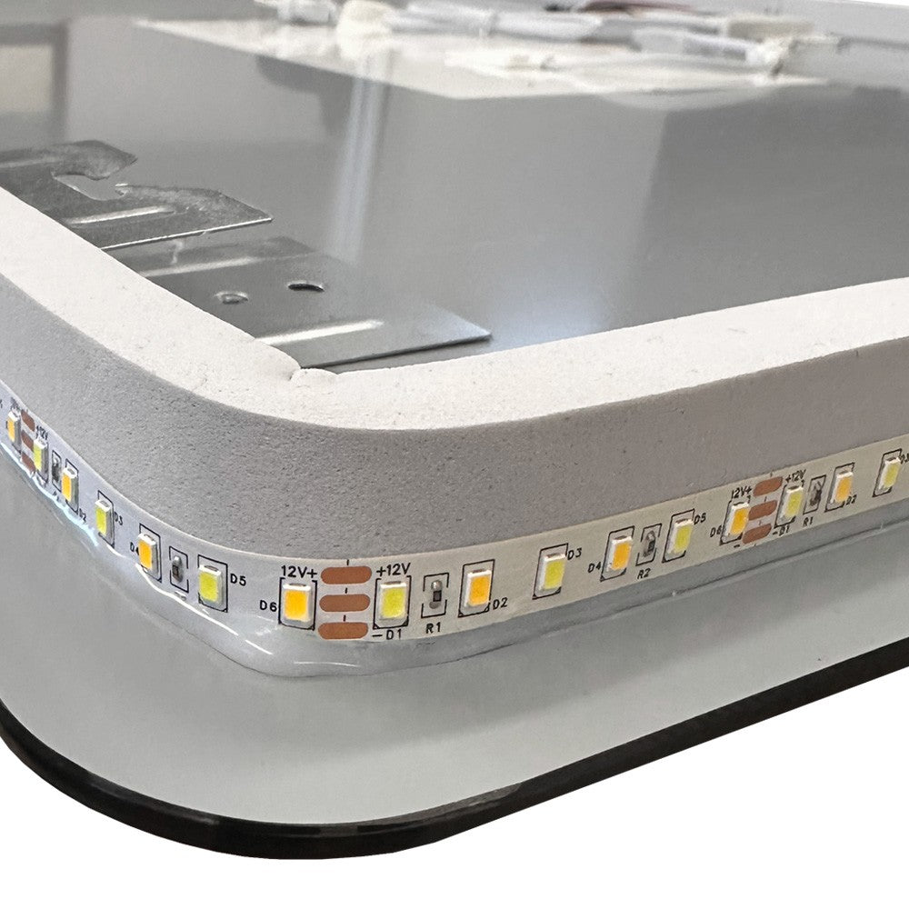 Specchio smart ovale YJ-2004ORO con cornice oro in acciaio inox satinato 90x60 cm.