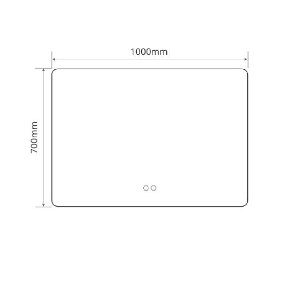 Specchio smart rettangolare YJ-70100A con retroilluminazione 70x100 cm.
