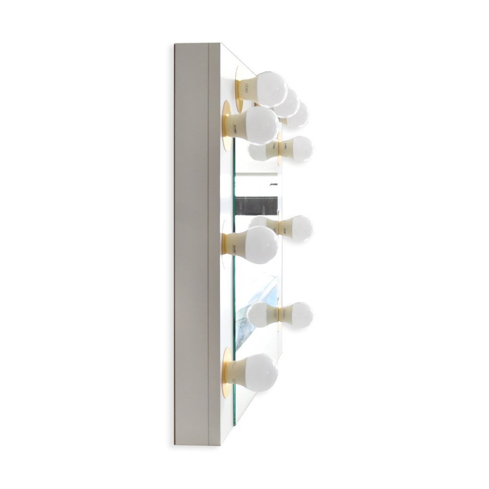 Specchio trucco Armin colore bianco con luci LED lampadine non incluse