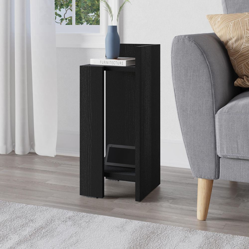 Tavolino comodino di design Elos 27x25x60h colore nero destro