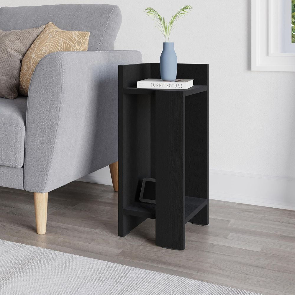 Tavolino comodino di design Elos 27x25x60h colore nero sinistro