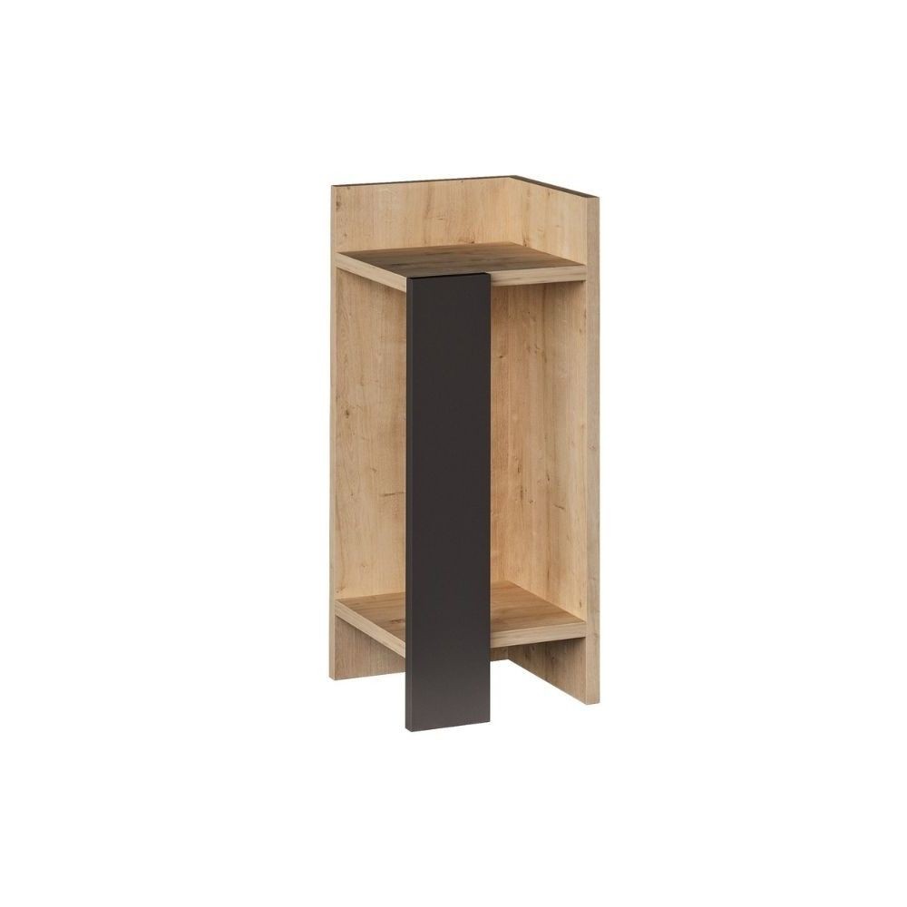 Tavolino comodino di design Elos colore rovere oak pannello antracite 27x25x60h destro