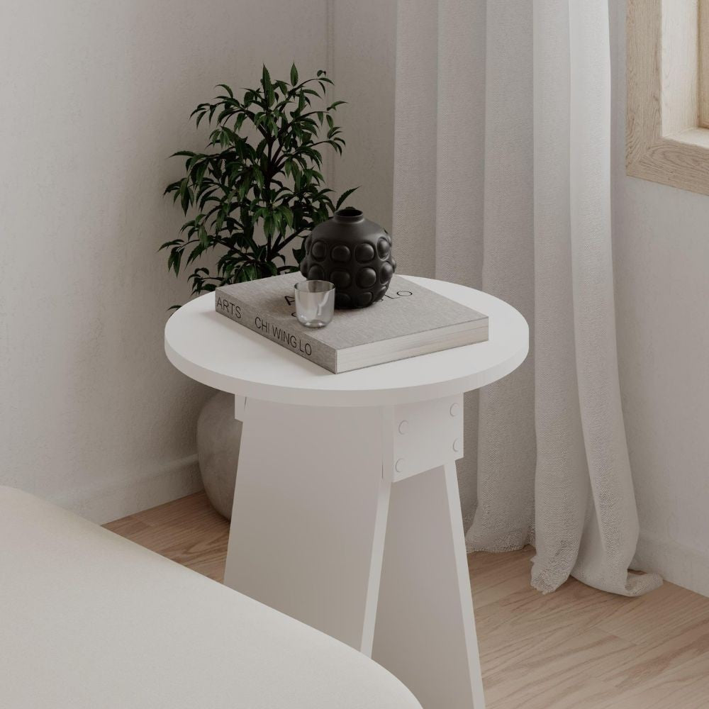 Tavolino da salotto Chen 50x42x23.4 cm. colore bianco
