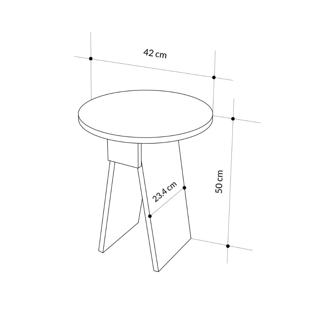 Tavolino da salotto Chen H 50x42x23.4 cm. colore carrara effetto marmo