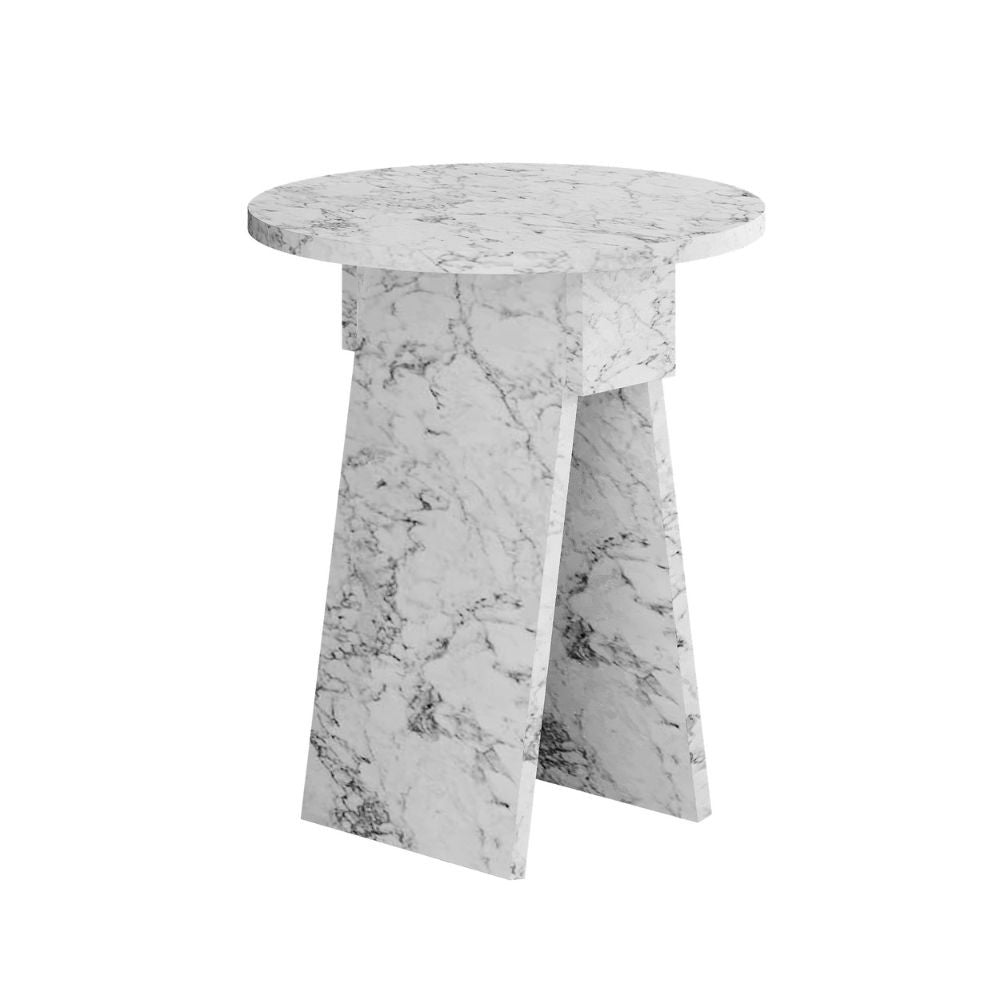 Tavolino da salotto Chen H 50x42x23.4 cm. colore carrara effetto marmo
