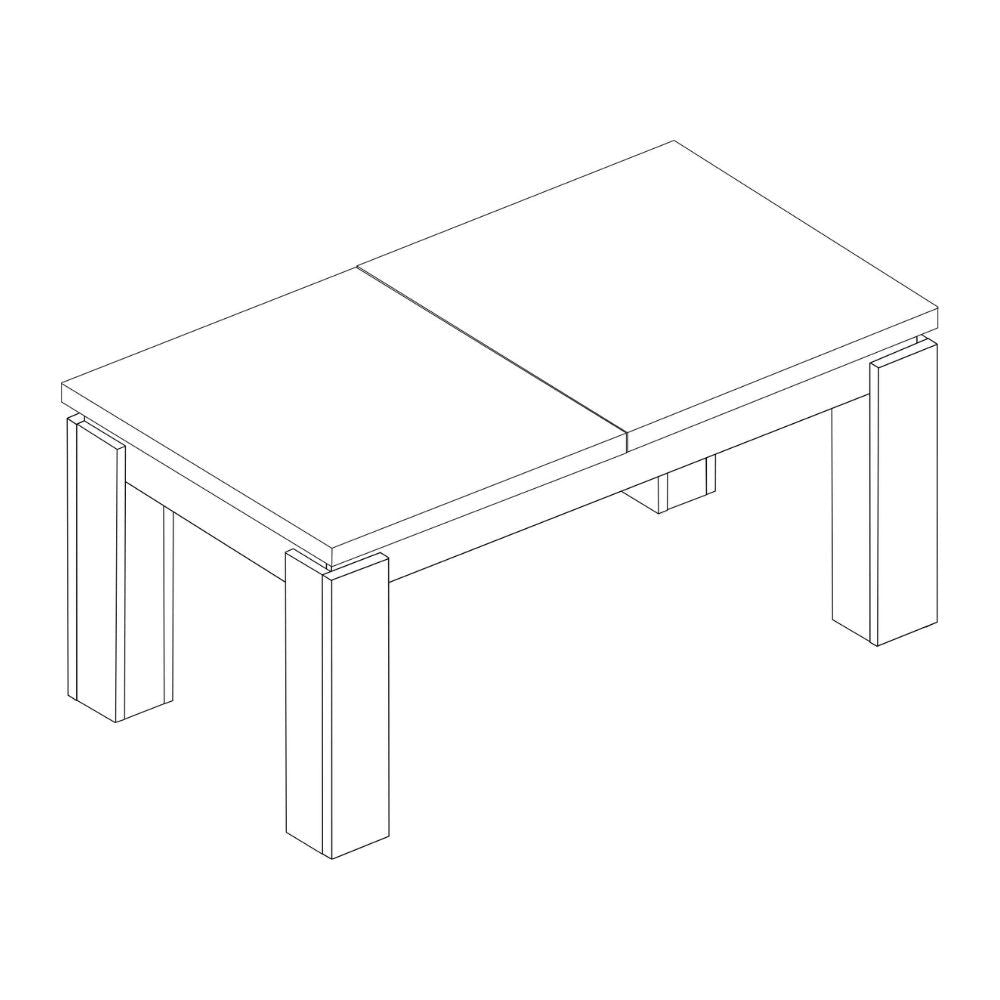 Tavolo allungabile 1485 con allunga centrale 190/235x 90x76 H cm. noce