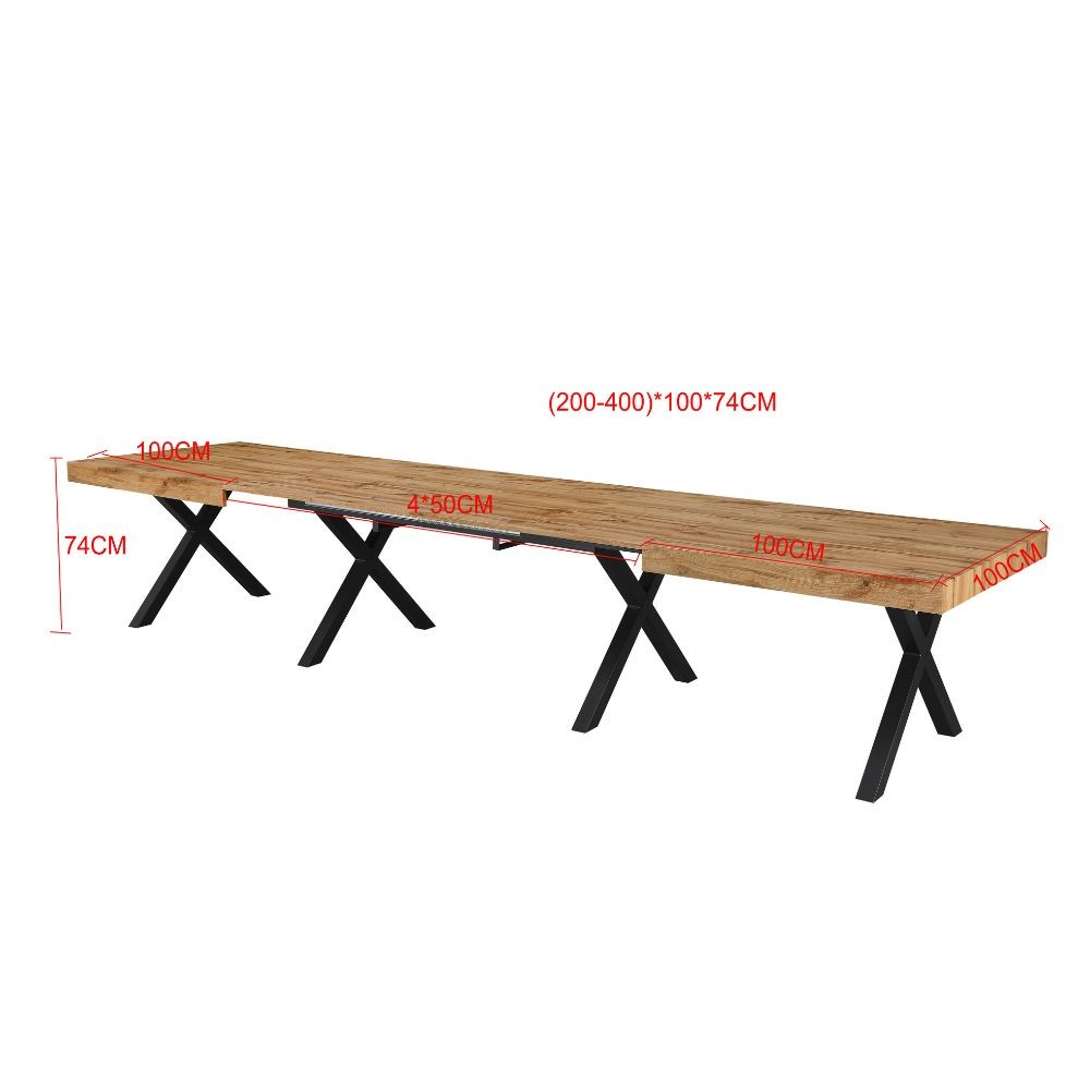 Tavolo allungabile Dava con piano colore bianco opaco e gambe in metallo nero