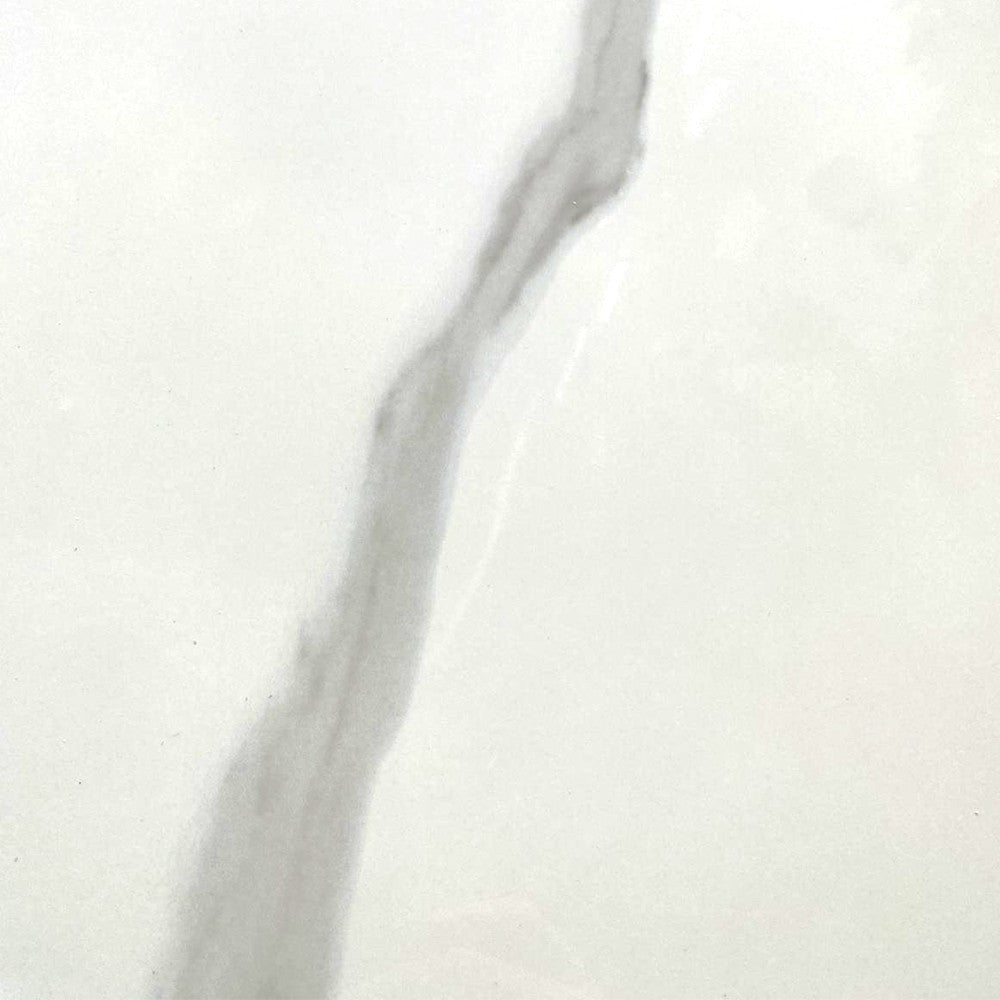 Tavolo allungabile Kyoto con piano in ceramica effetto marmo bianco lucido e struttura in metallo nero