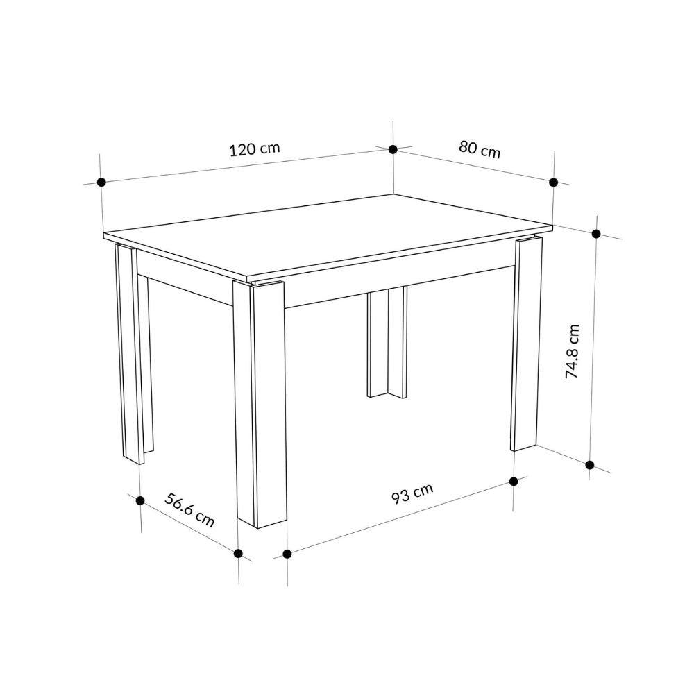 Tavolo allungabile Megaron colore cashmere 120x80 cm.