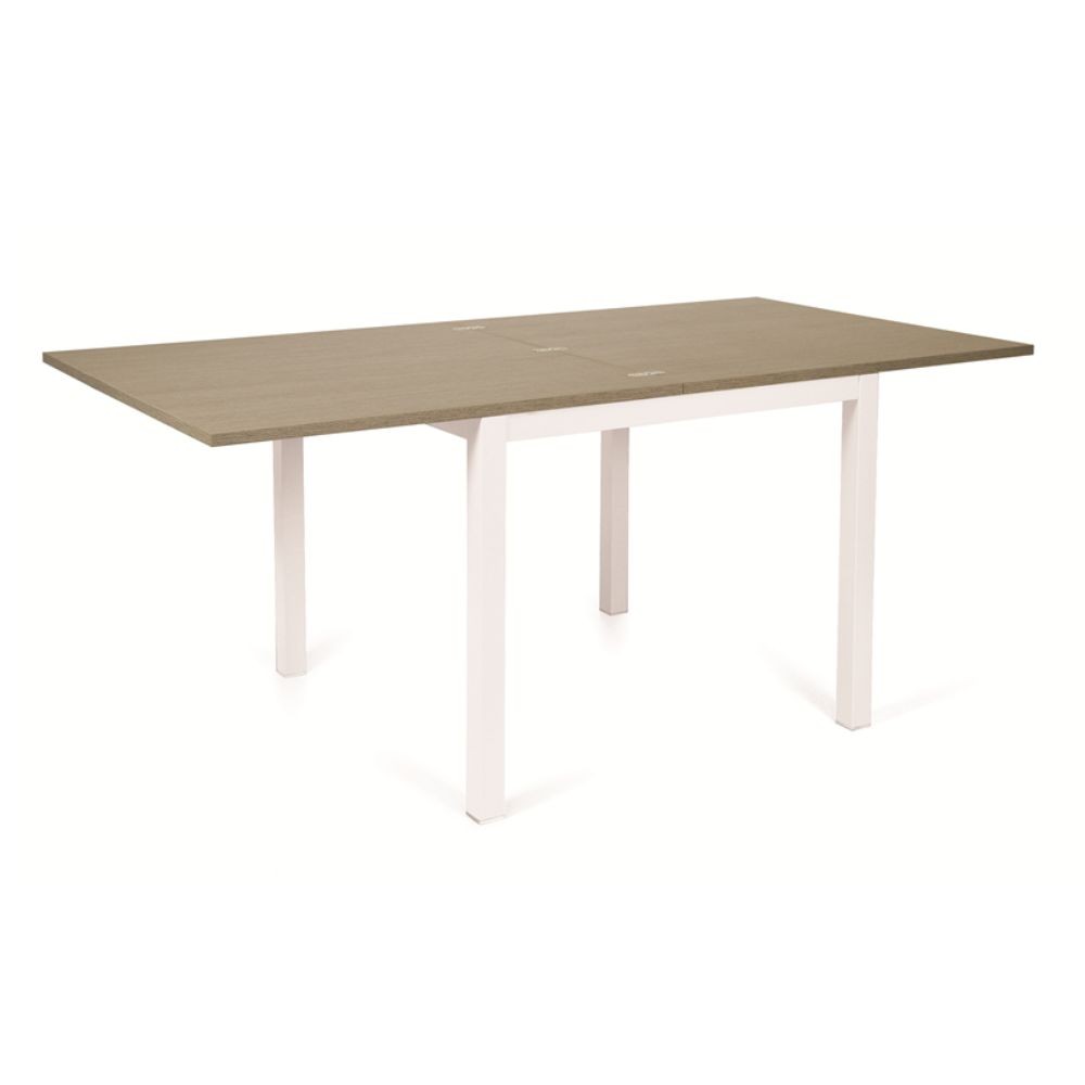 Tavolo allungabile Monster 90x90 colore bianco e piano larice grigio