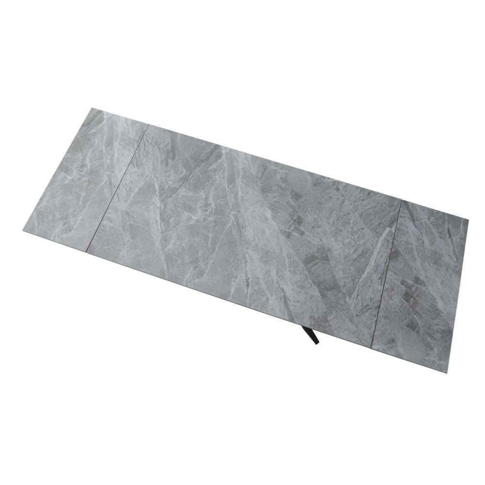 Tavolo allungabile Plato in ceramica colore grigio marmoreo italiano lucido