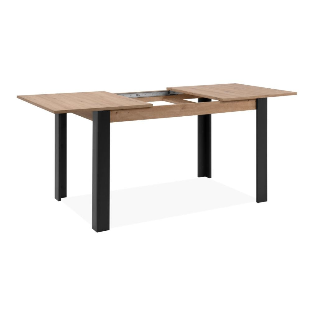 Tavolo allungabile Tolosa 80B colore rovere e gambe nere 150x75x80 cm.