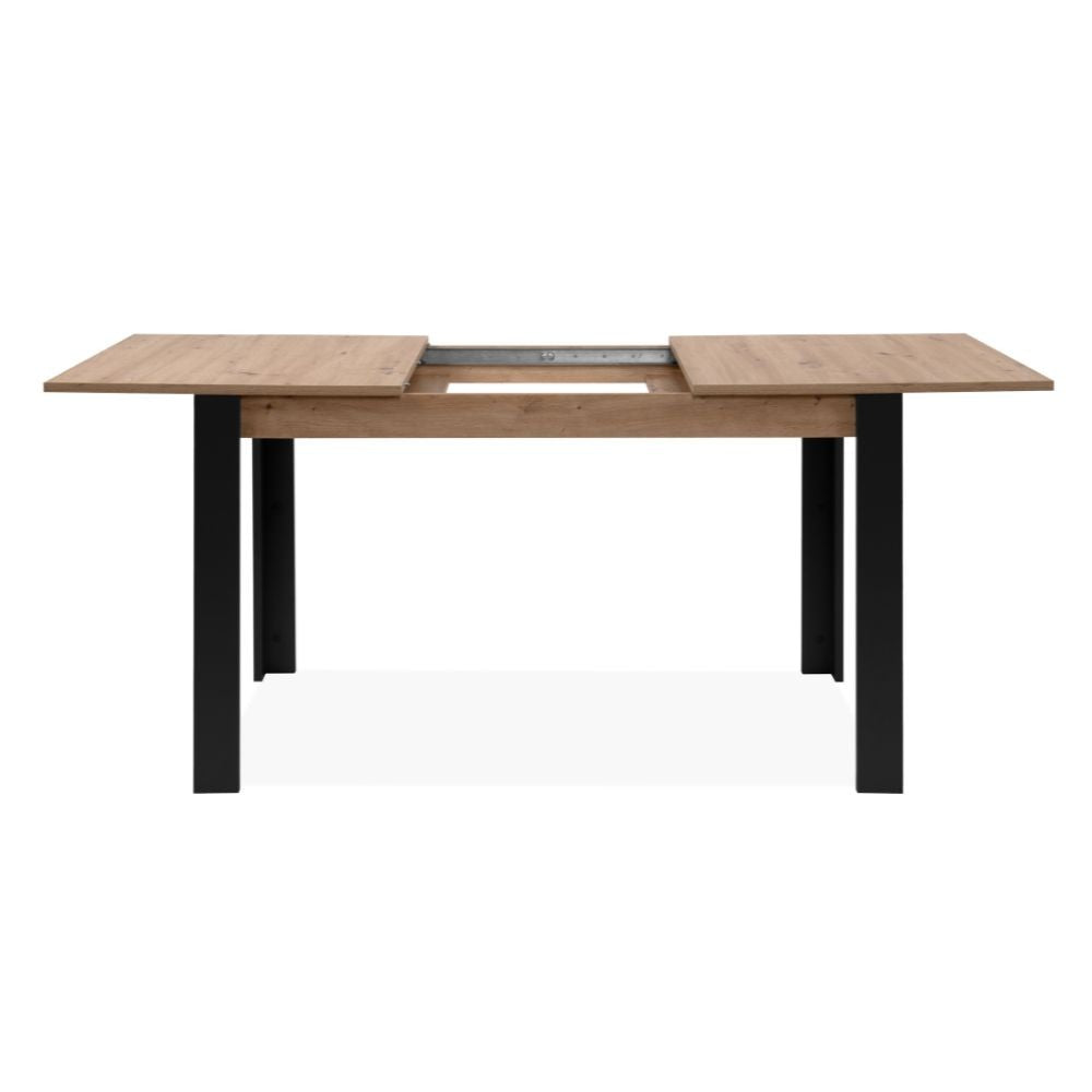 Tavolo allungabile Tolosa 80B colore rovere e gambe nere 150x75x80 cm.