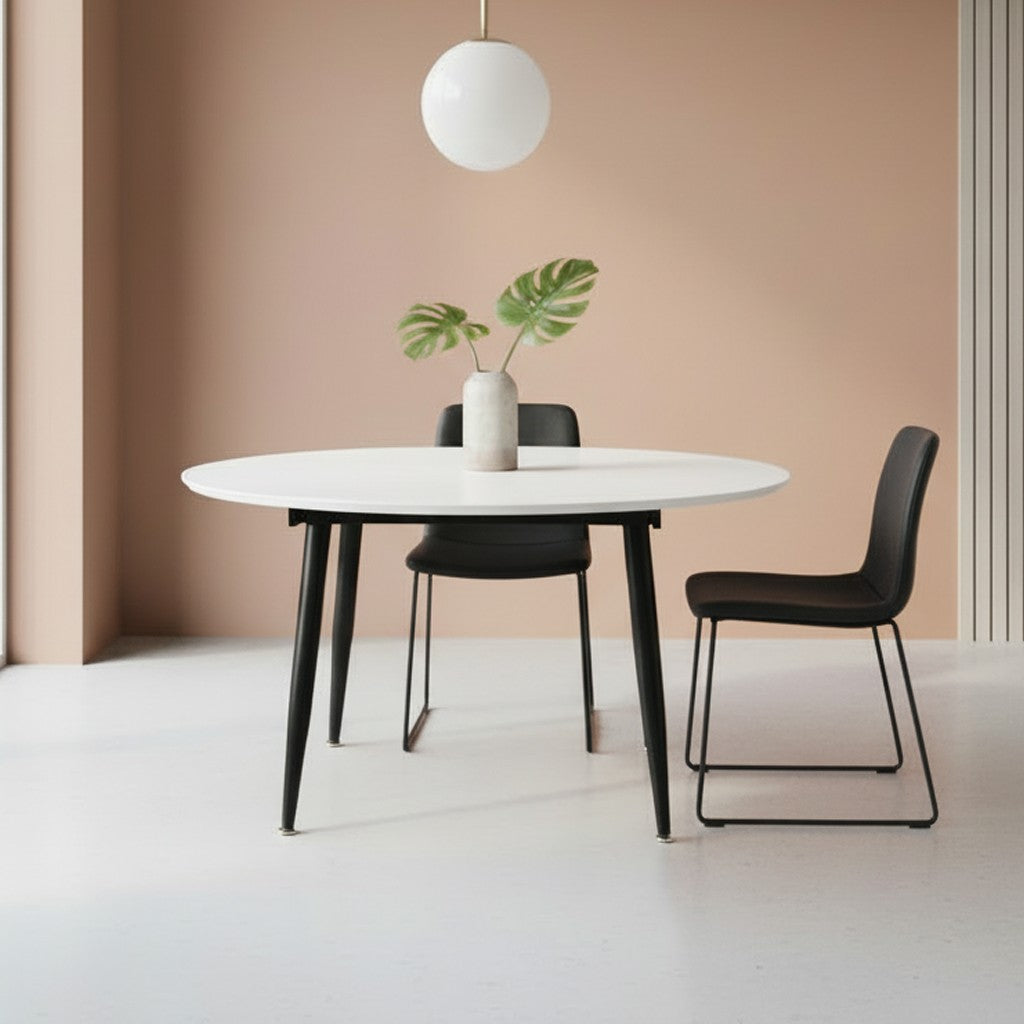 Tavolo Cordelia allungabile colore piano bianco gambe colore nero
