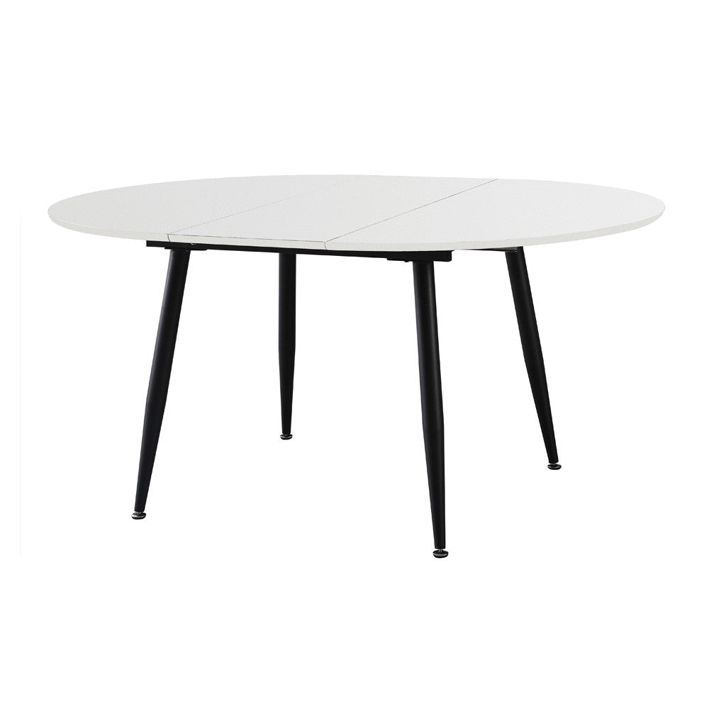Tavolo Cordelia allungabile colore piano bianco gambe colore nero