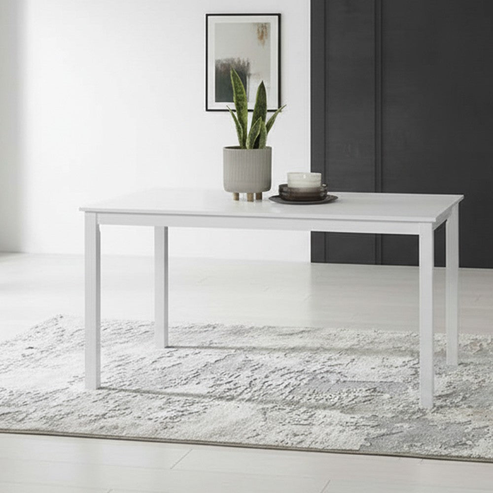 Tavolo Dori in legno colore bianco opaco laccato H 73.8x140x80 cm.