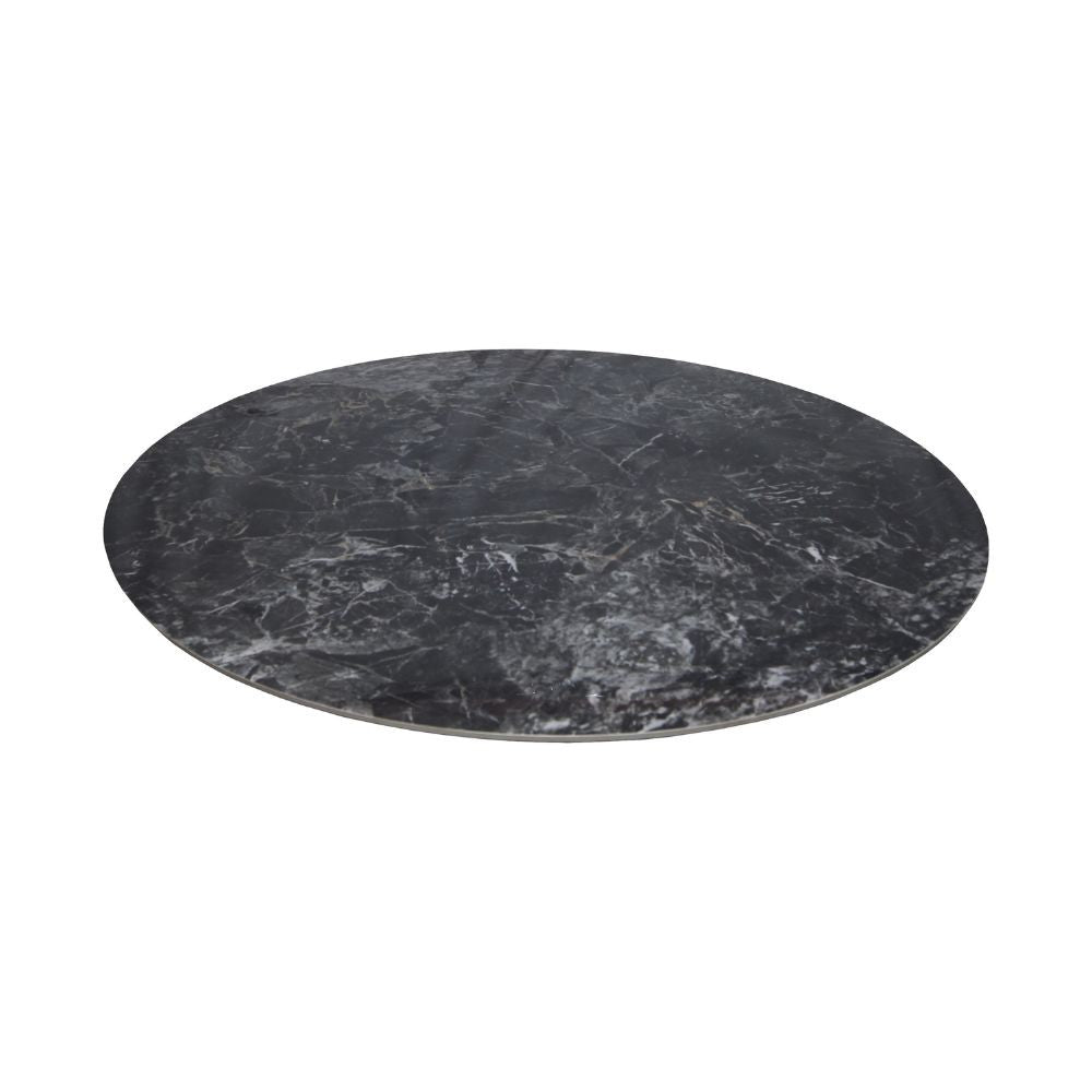 Tavolo fisso Punto con piano effetto marmo nero D150xH76 cm.