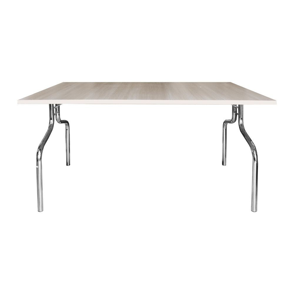 Tavolo pieghevole ESFB03 olmo con gambe in metallo cromo