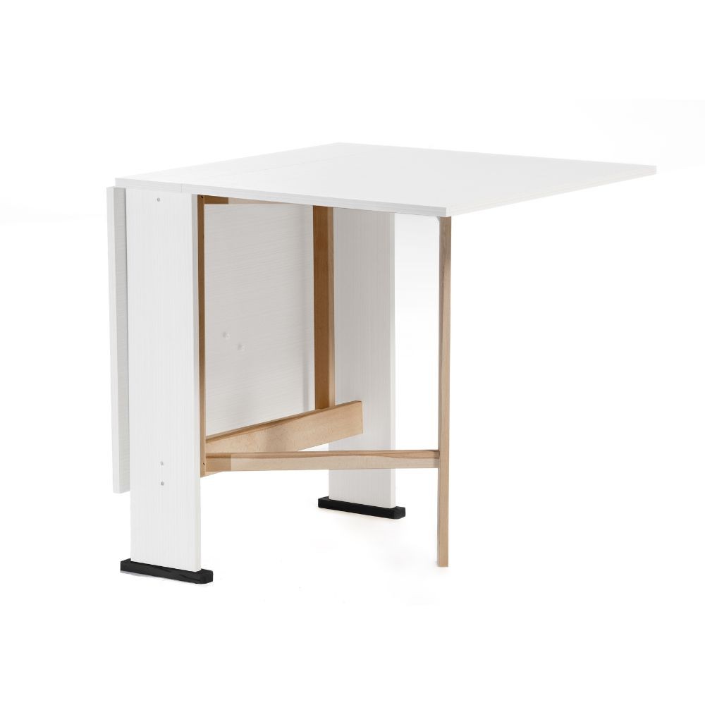 Tavolo pieghevole salvaspazio Mati 74x136 colore bianco frassinato