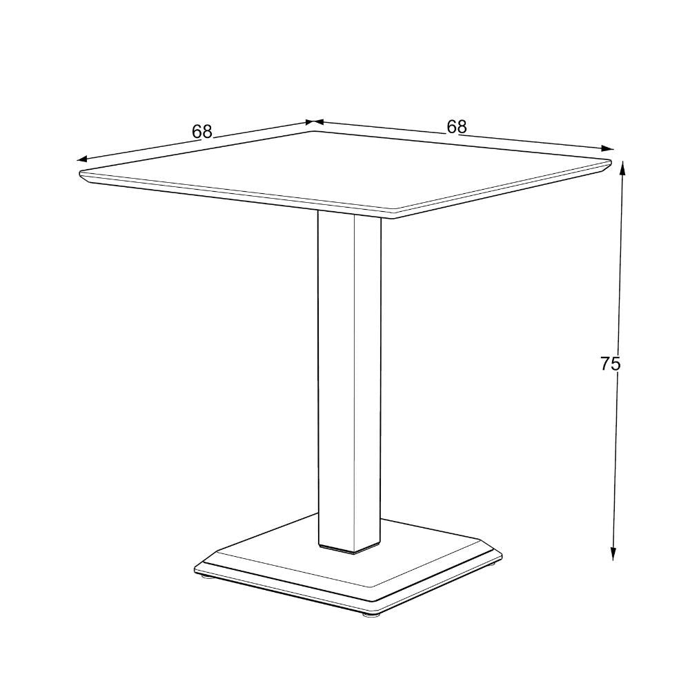 Tavolo quadrato Carvel in colore bianco frassinato 68x68x75 H cm.