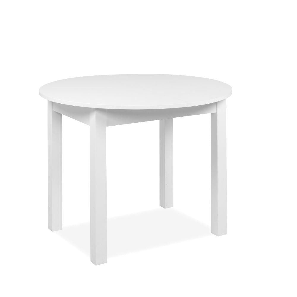Tavolo rotondo allungabile Coburg 100 colore bianco 100x76x100 cm.