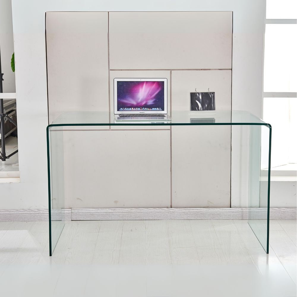 Tavolo scrivania Tamerice in vetro temperato 125x70x75 cm.