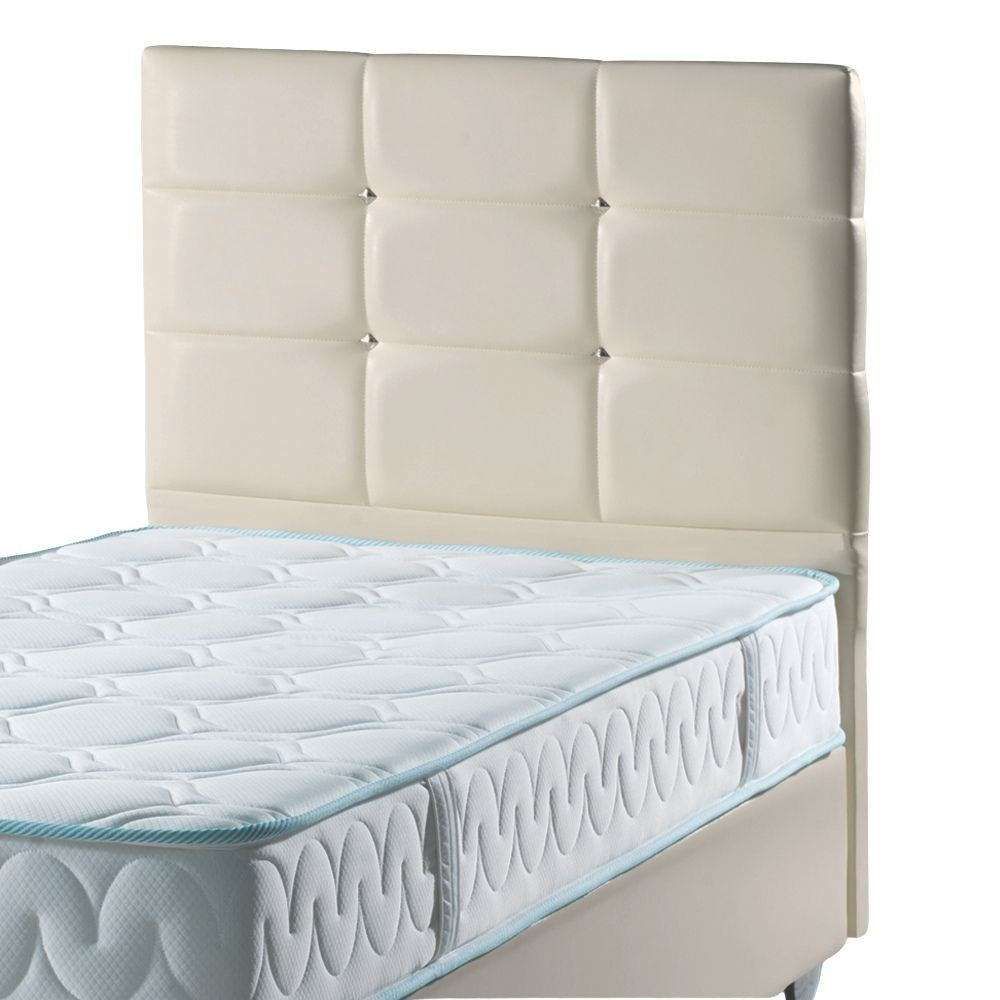 Testiera letto Nova 90x8x110H cm. in ecopelle beige