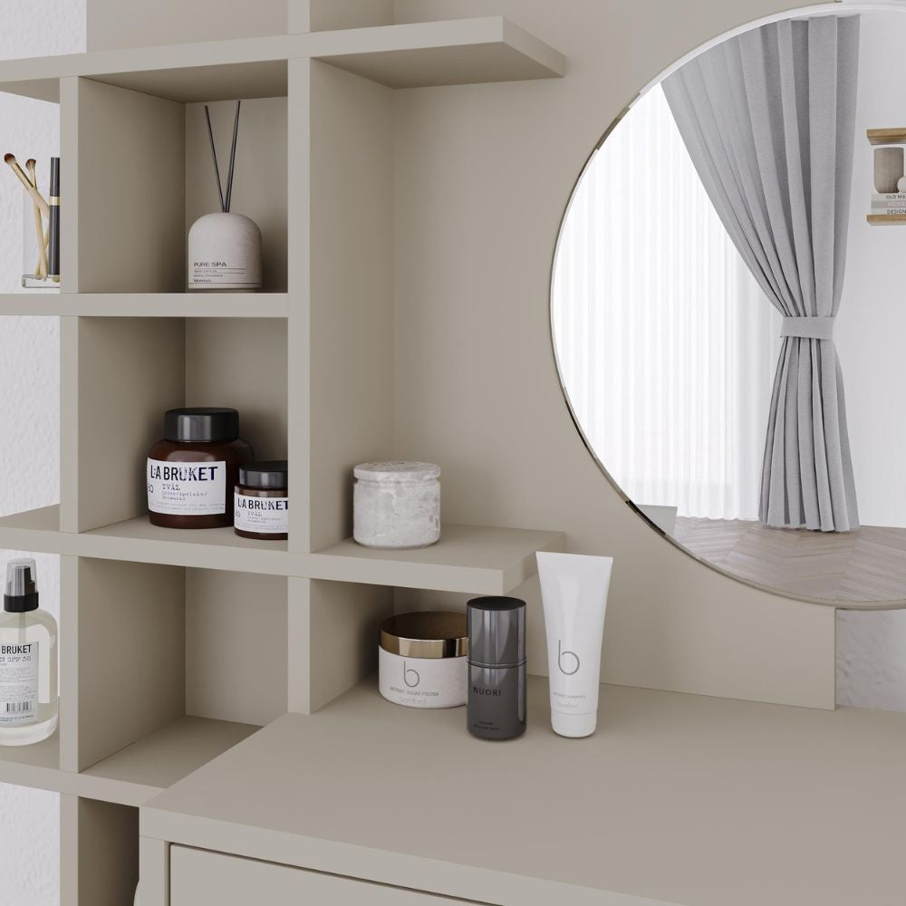 Toeletta da trucco Mup cashmere con vani a giorno